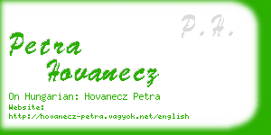 petra hovanecz business card